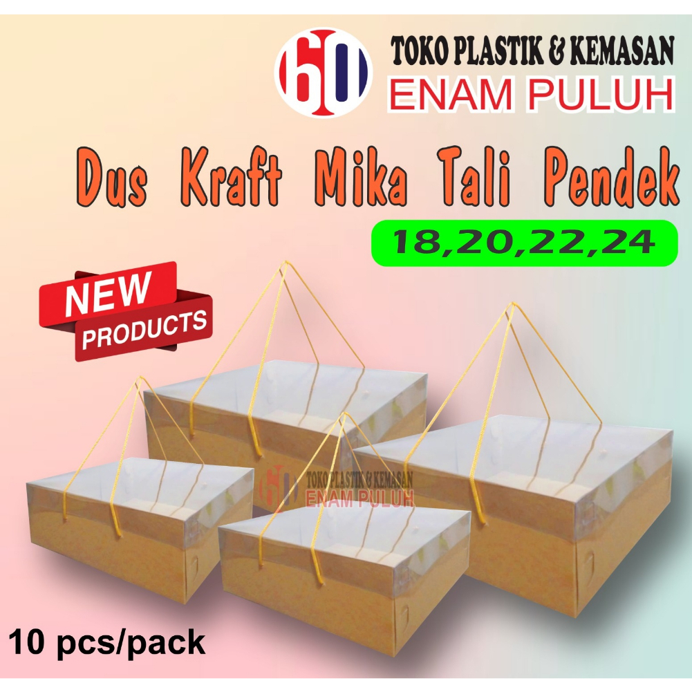 

DUS KRAFT MIKA PENDEK TALI / BOX KRAFT MIKA TALI FOODGRADE/ DUS KRAFT MIKA TALI / BOX KRAFT PENDEK TUTUP MIKA TALI TENTENG ISI 10pcs Cantik Hemat Tebal Berkualitas
