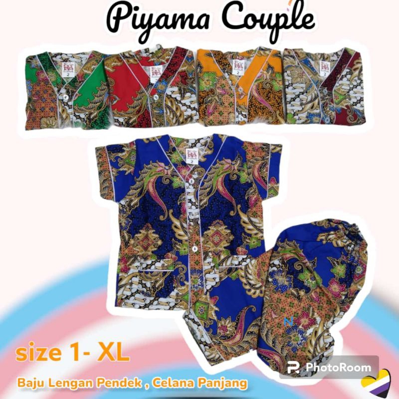 Baju tidur couple Batik Bagan siapi-api / piyama couple ibu dan anak / baju tidur couple / baju tidu