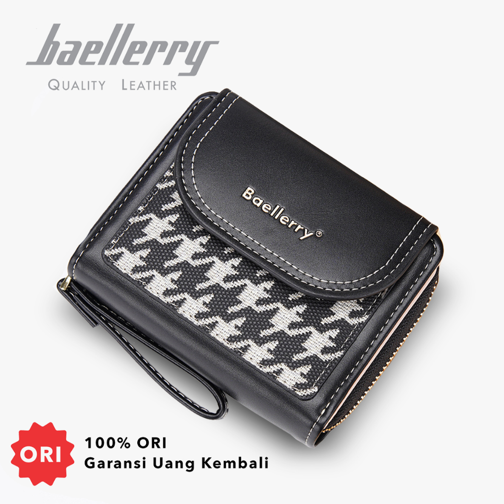 BAELLERRY N1896 Dompet Wanita Lipat Kecil Bahan Kulit PU Leather Premium BAEOS