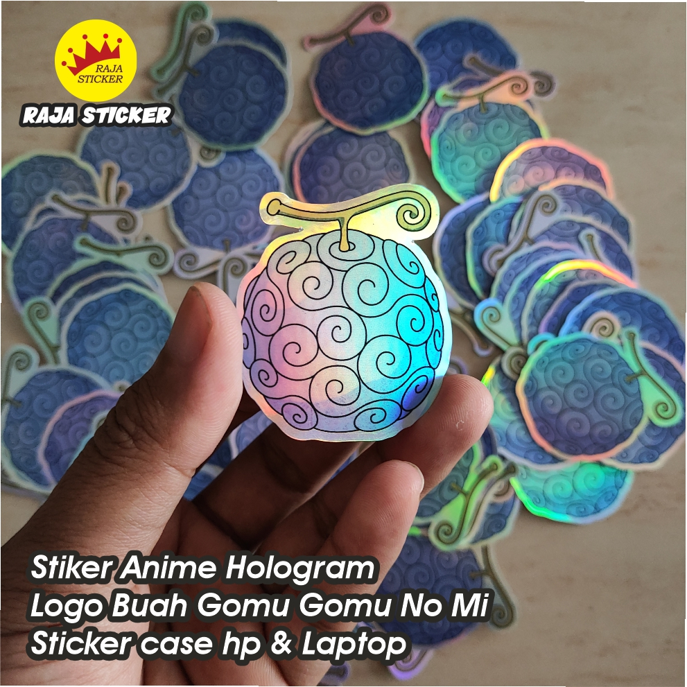 

Stiker Anime Hologram Logo Buah Gomu Gomu No Mi Sticker case hp & Laptop