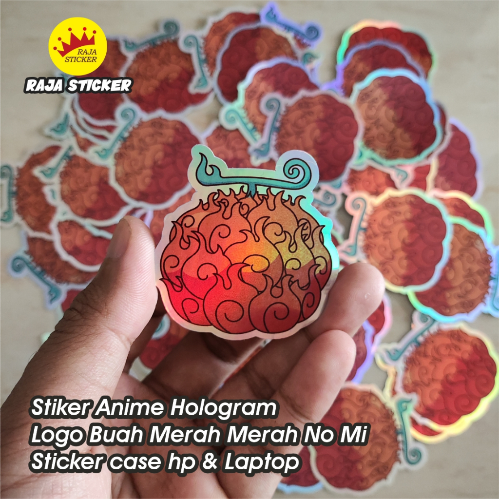 

Stiker Anime Hologram Logo Buah Merah Merah No Mi Sticker case hp & Laptop