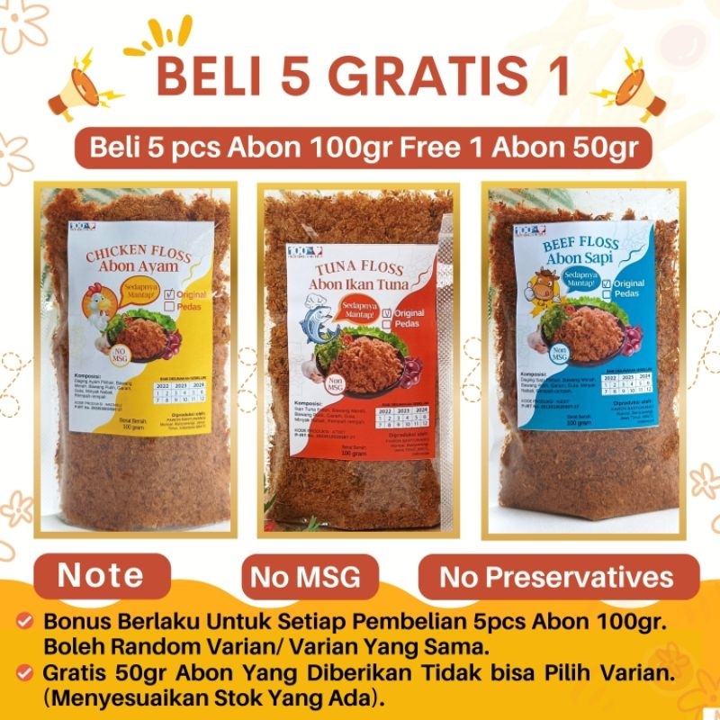 

Abon Ayam Sapi Ikan Tuna Super Original Pedas Non MSG Tanpa Pengawet Halal Pawon Banyuwangi