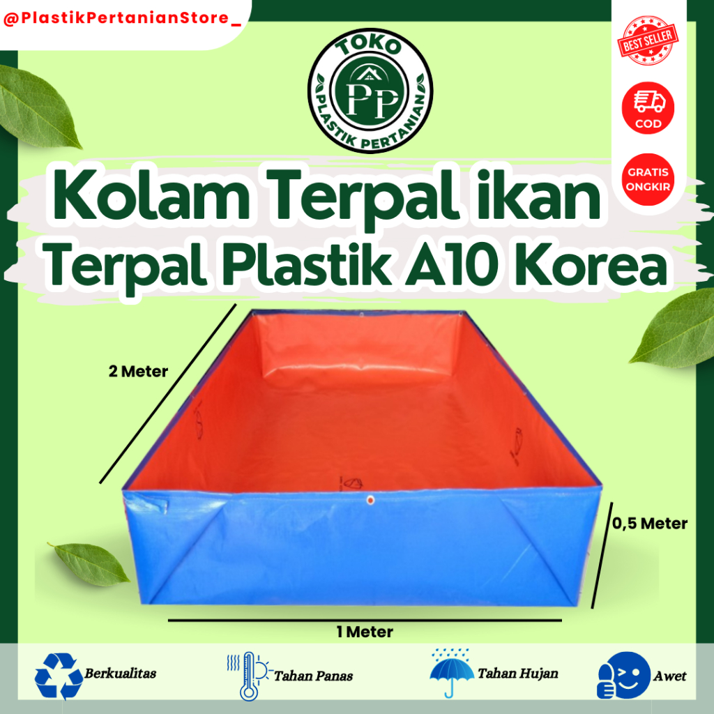 Kolam Terpal Ikan Ukuran 2x1x0,5 Meter Type A10 Korea