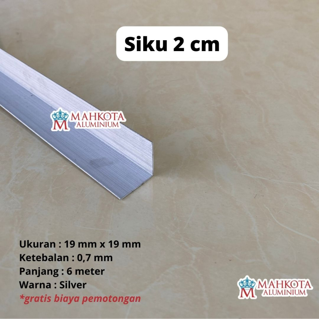 Siku Aluminium 2 cm Lis Siku Almunium 20 mm