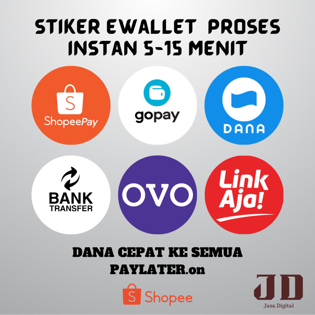 

Stiker Vinyl TOP SALD0 OVO/DANA/GOPAY APA SAJA TERMURAH 100%
