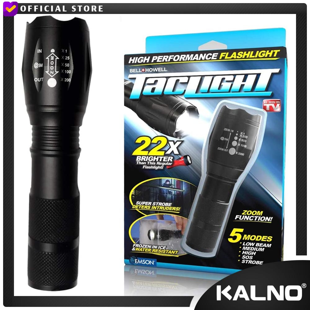 Kalno Senter Taclight / Senter Aluminium Zoom Mode dan Mode Menyebar / TAGLIGHT