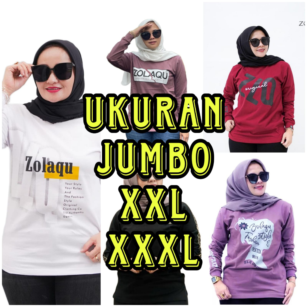 Kaos Zolaqu Original Lengan Panjang JUMBO BIGSIZE / Kaos Zolaqu (XXL-XXXL) Cotton Combed 24s (COD)