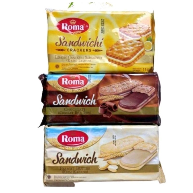 

ROMA SANDWICH CHOCOLATE | PEANUT BUTTER | LEMON BISCUIT NETTO 216 GR