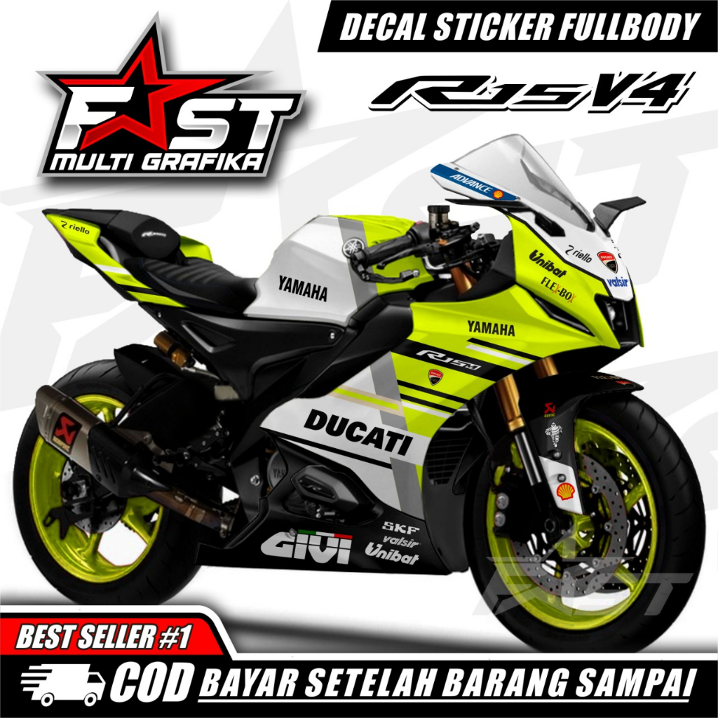 decal stiker R15 v4 fullbody stiker decal R15 v4 full body stiker motor yamaha r15 v4