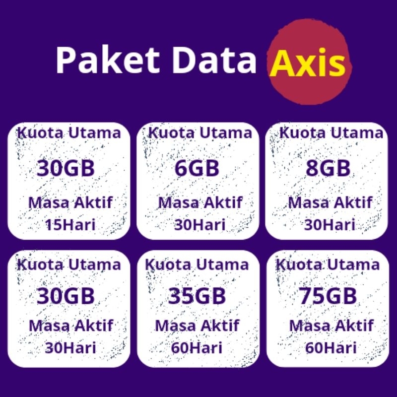 Paket Data Aigo Kuota Axis Bronet 6GB 8GB 14GB 20GB 30GB 35GB 75GB