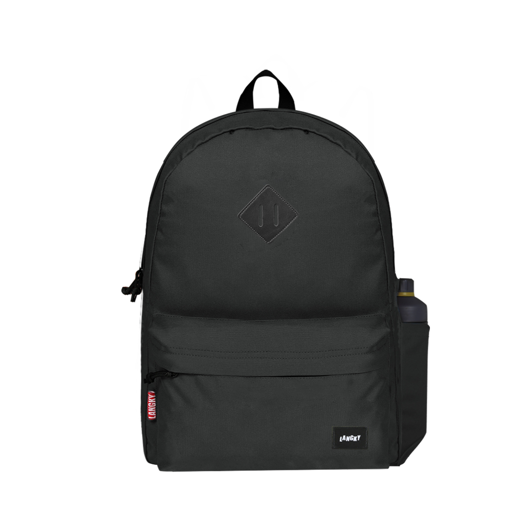 PROMO TAS GENDONG SEKOLAH SIMPLE LAPTOP RANSEL PRIA WANITA LANGKY IYCE E WAVE BLACK