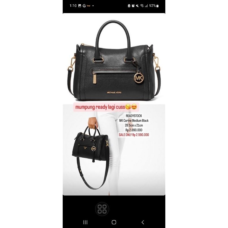 MK Carine Medium Black