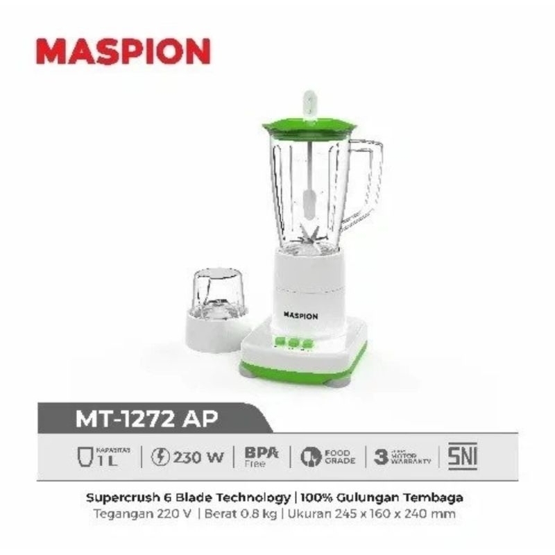 Maspion MT1272AP Blender 6 Mata Pisau
