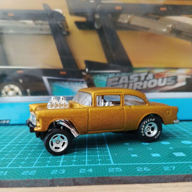 HOTWHEELS '55 CHEVY BEL AIR GASSER GOLD