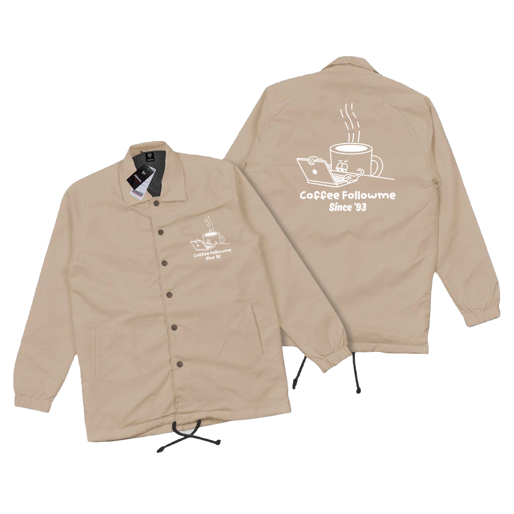 BEST SELLER FOLLOWME - JAKET KEREN COACH PARASUT COFFE FLM UNISEX
