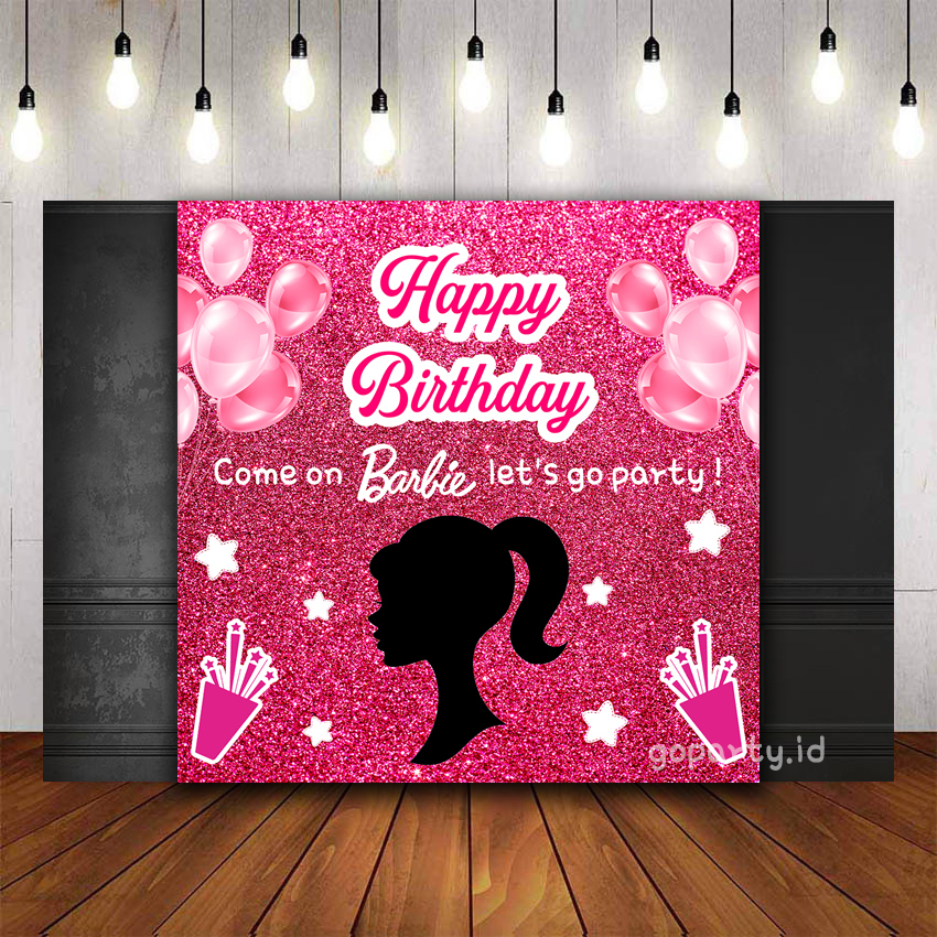BARBIE BACKDROP BACKGROUND SPANDUK BANNER DEKORASI ULANG TAHUN BIRTHDAY