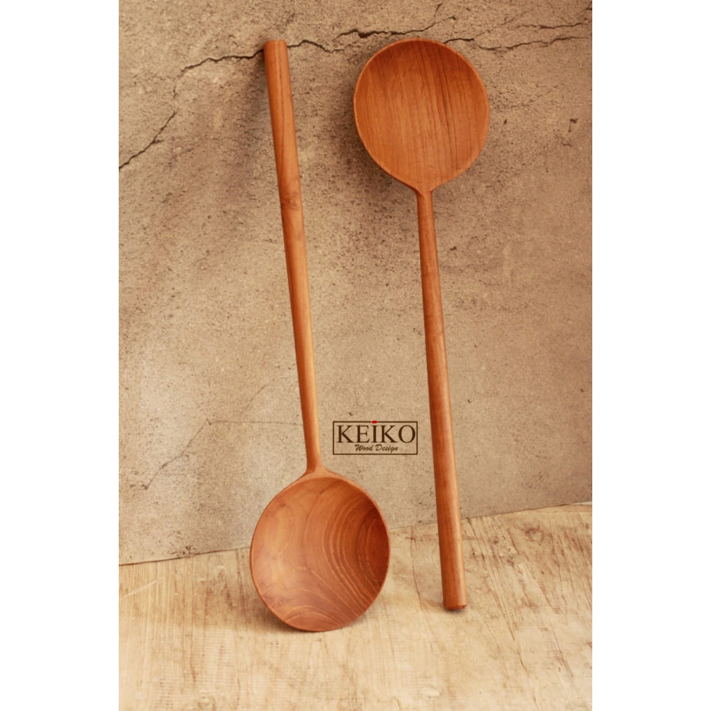Sendok jati | Spatula jati | Spatula kayu jati | Spatula wajan teflon | Spatula bulat | Spatula kayu