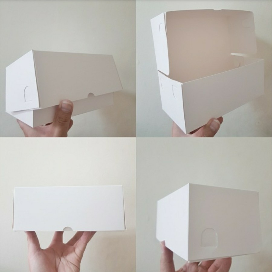 

(12 pcs) kardus mini chiffob isi 2 dus bolu kukus box souffle pancake kotak kemasan ivory model sambung ukuran 20x10x8cm