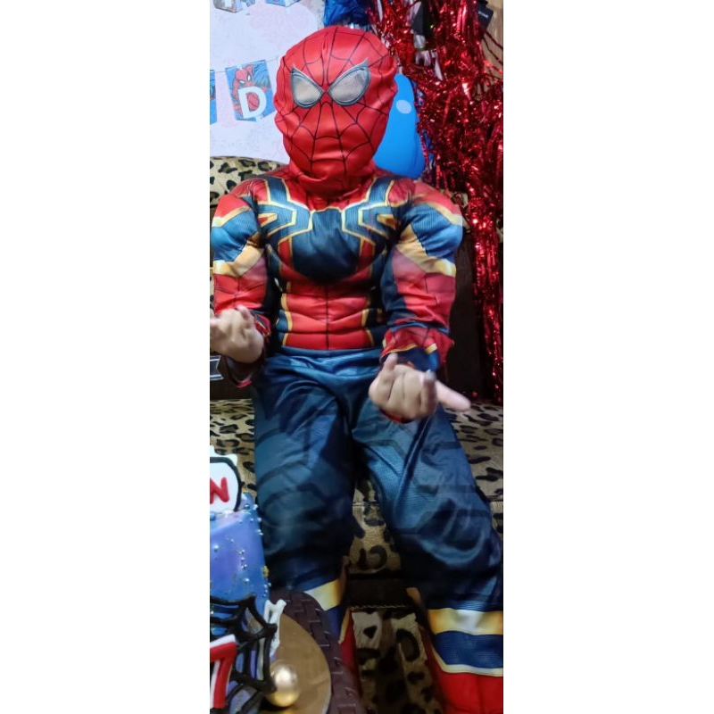 PL costum Spiderman size 10thn....ada busanya bikin gagah...set topeng