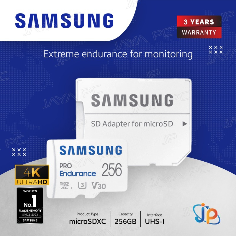 Samsung Pro Endurance MicroSDXC 256GB 4K - Micro SD + Adapter