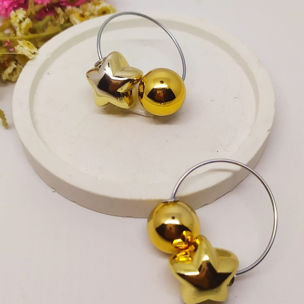 Termurah RING hijab /bros hijab/kolong jilbab/aksesoris hijab-Star Gold