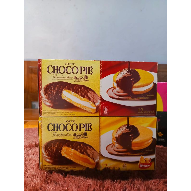 

Lotte Chocopie 2 rasa coklat dan keju isi 12 pcs