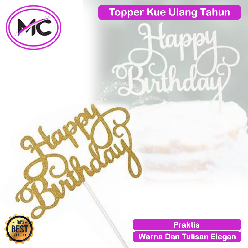 

Hiasan Kue Ulang Tahun Topper Tulisan Happy Birthday Warna Gliter Lucu Dekorasi kue Pesta Ultah