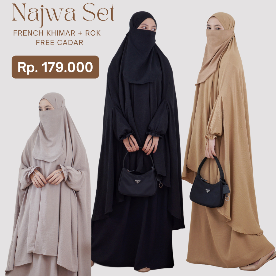 NAJWA SET/ FRENCH KHIMAR ROK CADAR