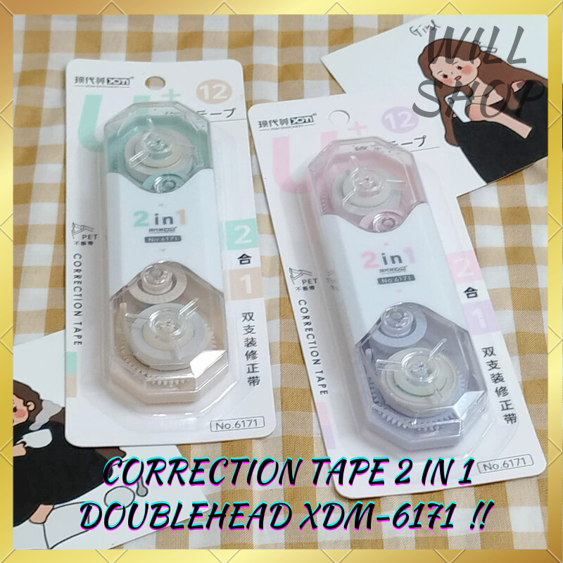 

XDM-6171 DOUBLEHEAD DUA SISI 24 METER CORRECTION TAPE 2 IN 1 / TIP EX GULUNG PERLENGKAPAN SEKOLAH / MERCHANDISE UNIK TERMURAH READY GROSIR BISA COD