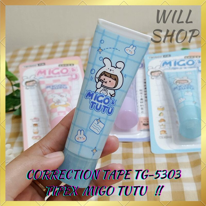 

TG-5303 CORRECTION TAPE MIGO & TUTU / TIP EX GULUNG TWINGGO BENTUK ODOL / PERLENGKAPAN SEKOLAH / MERCHANDISE UNIK TERMURAH READY GROSIR BISA COD