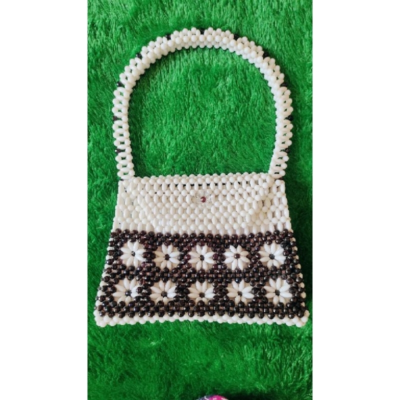 Tas Mutiara Ronce PREMIUM Warna Hitam Putih PRELOVED