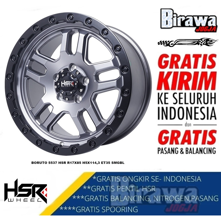 Velg Offroad Ring 17 HSR BORUTO R17 Untuk Mobil Innova, Terios, Rush, Xtrail, Taruna, Almaz Dll