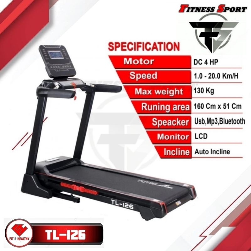 Treadmill TL-126 Alat Fitness Treadmill Elektrik TL126