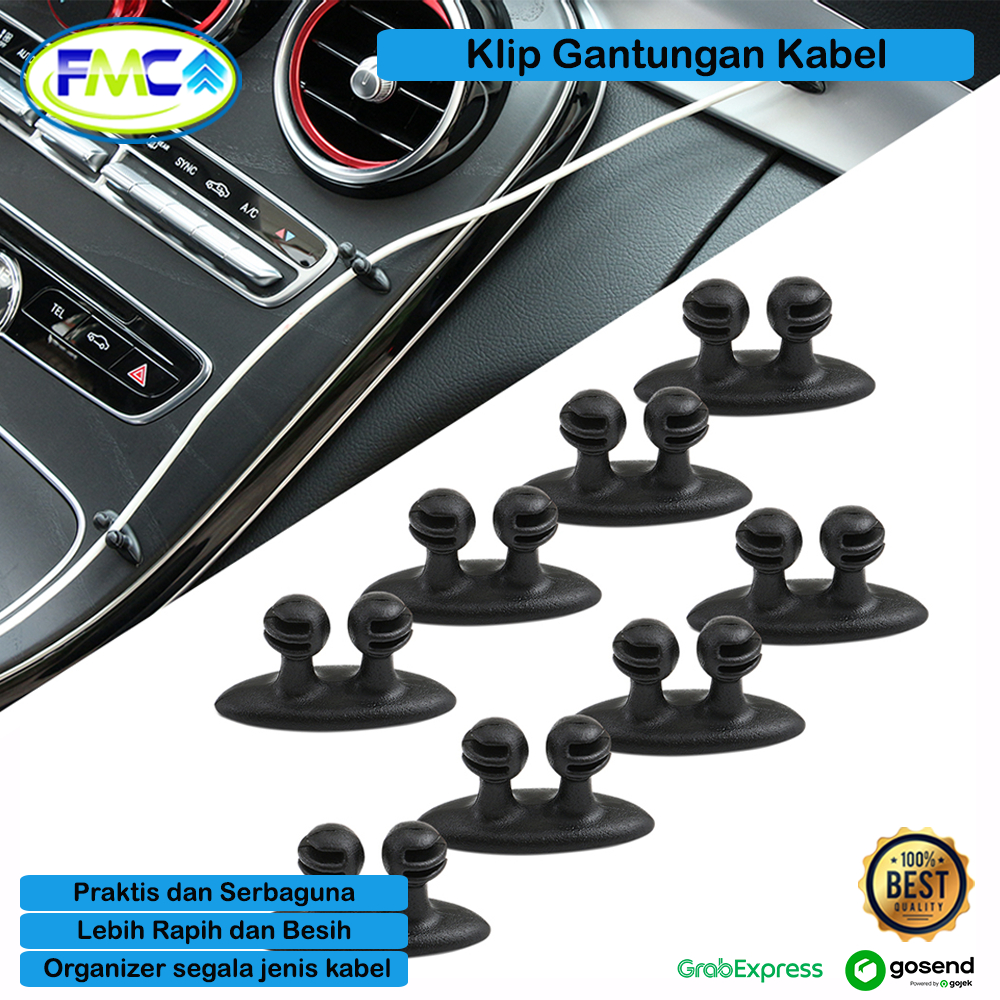 Klip Gantungan Kabel Mobil Penjepit Cord Holder Organizer Charger Antena Headset