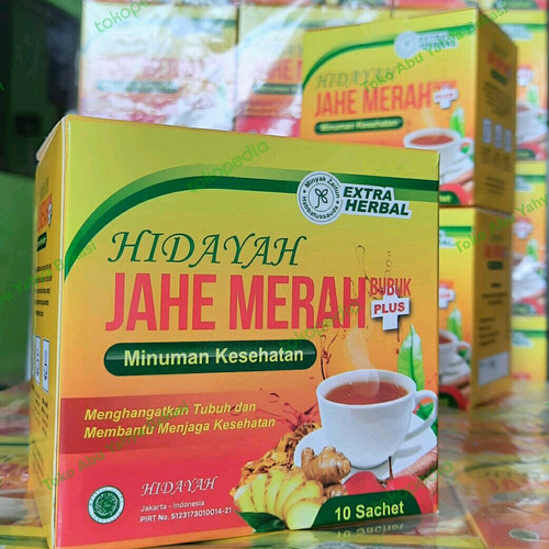 

Jahe Merah Hidayah Minuman Tradisional Jahe Merah Instan Kemasan Kotak isi 10 Sachet