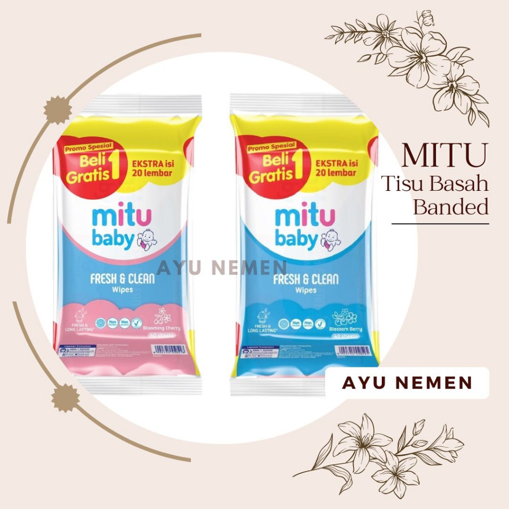MITU BABY FRESH & CLEAN WIPES / Mitu tissue basah fresh & clean Banded
