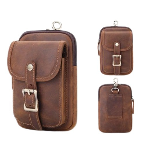 Tas Pinggang Pria Kulit Sapi, Dompet Hp Kulit Pinggang, Tas Pinggang