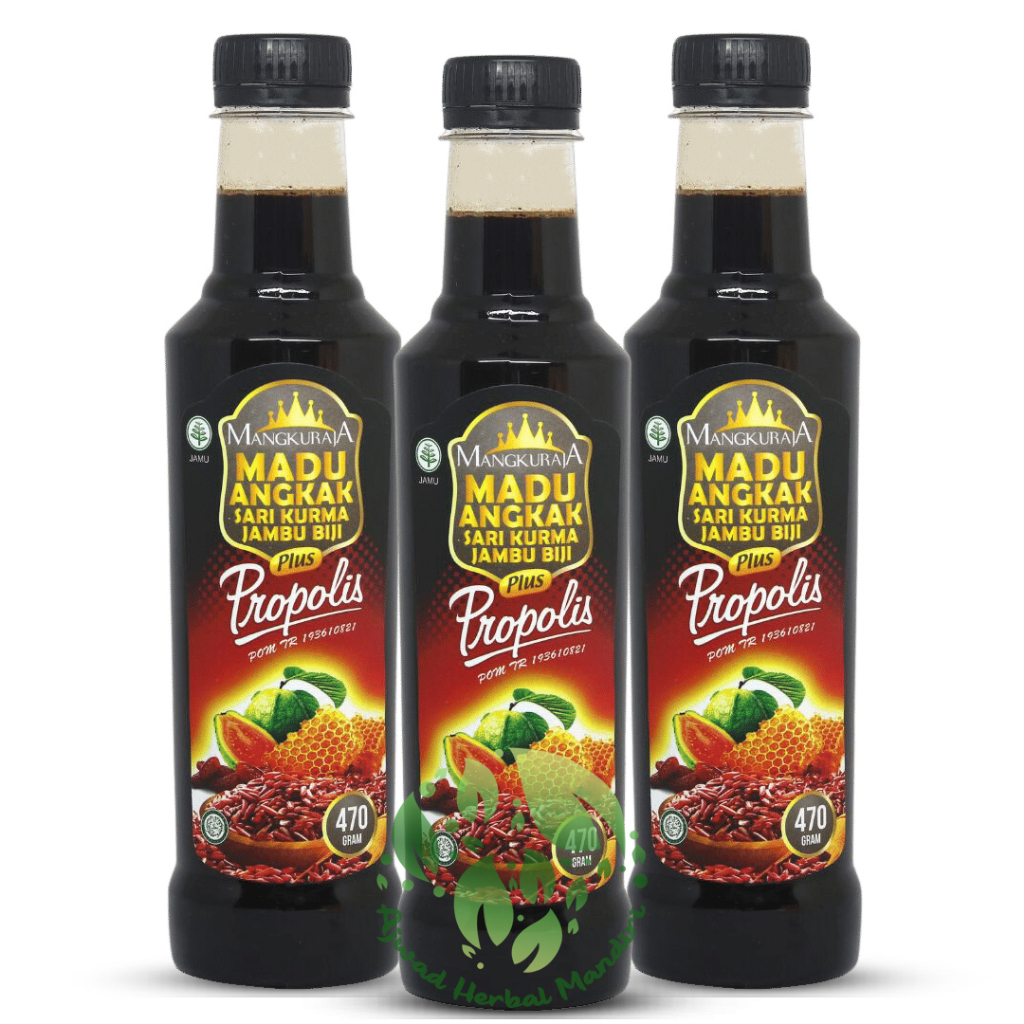 

Paket 3 Pcs Sari Kurma Madu Angkak Mangkuraja Plus Propolis Jambu Biji 470gr Meningkatkan Trombosit Mengatasi Anemia