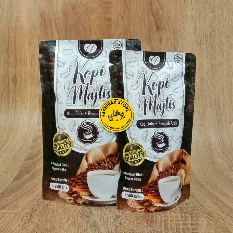 

Kopi MAJLIS Dengan Kopi Jahe + Rempah Arab 200gr Kopi Jahe Nikmat Kopi Jahe Rempah Kopi Rempah Arab 100gr
