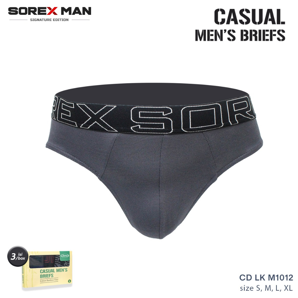 ( 1 Box isi 3 Pcs) CD LK Sorex Man  Berbahan Katun Serat Bambu Anti Gerah CDLK M 1012