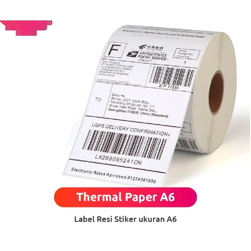 

kertas thermal stiker printer label 100 x 150 mm ukuran A6