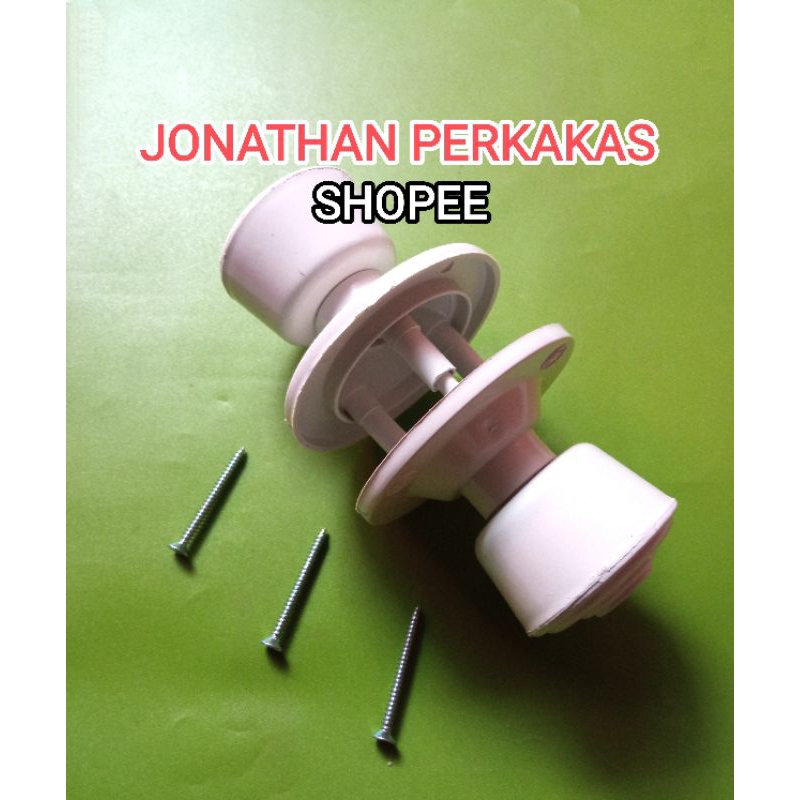 tarikan knop pintu pvc kamar mandi warna putih