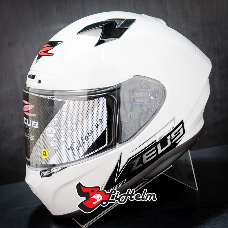 ZEUS HELM ZS826 | WHITE BK19 BLACK | ZS 826 - ZEUS 826 FLAT VISOR