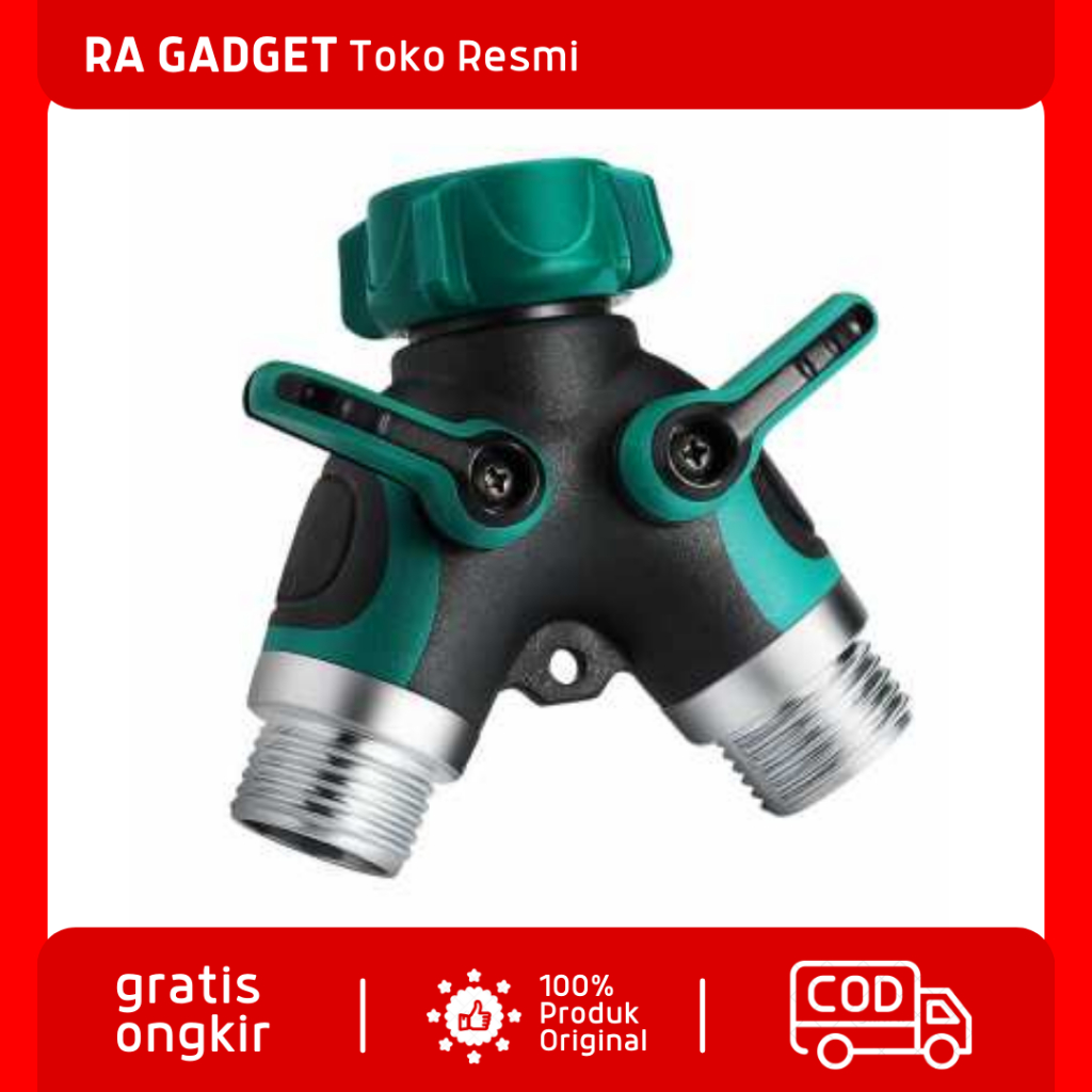 Splitter Y Selang Keran Air 3/4 Irigasi Taman Cabang 2 Sisi / Konektor Sambungan Selang Keran Kran T