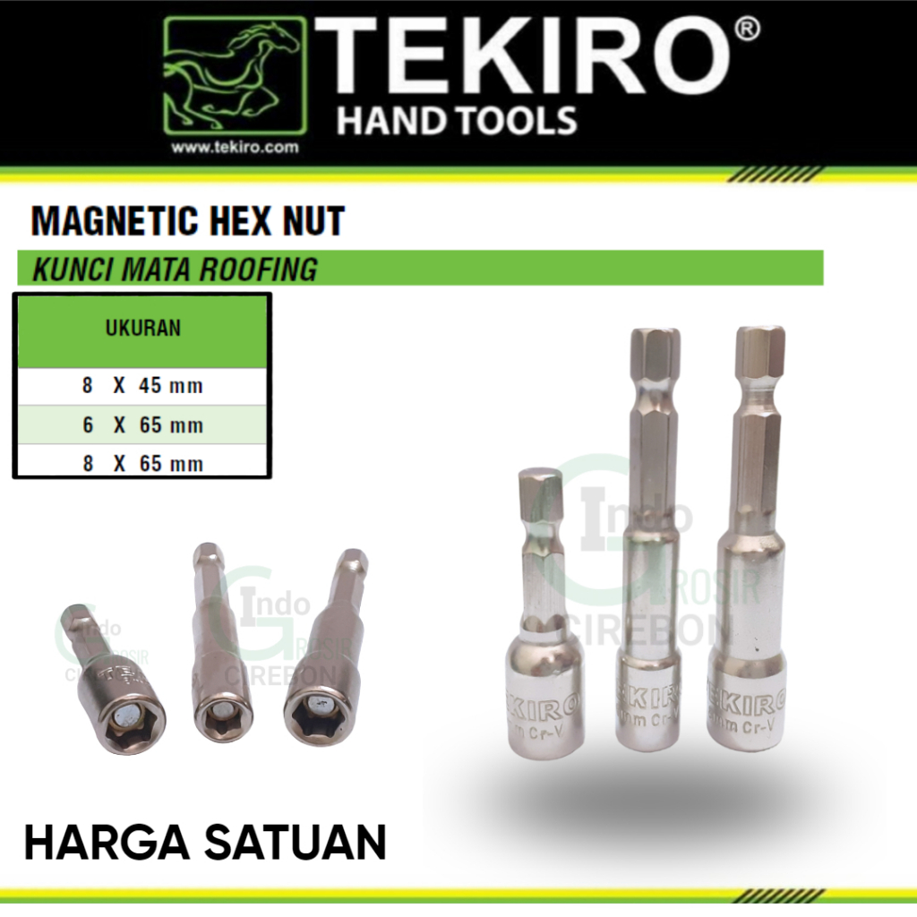 [ 1 pcs ] TEKIRO Magnetic Hex Nut 8x65mm 6x65mm 8x45mm 10x65mmMata Rofing Roofing Baut Baja Ringan