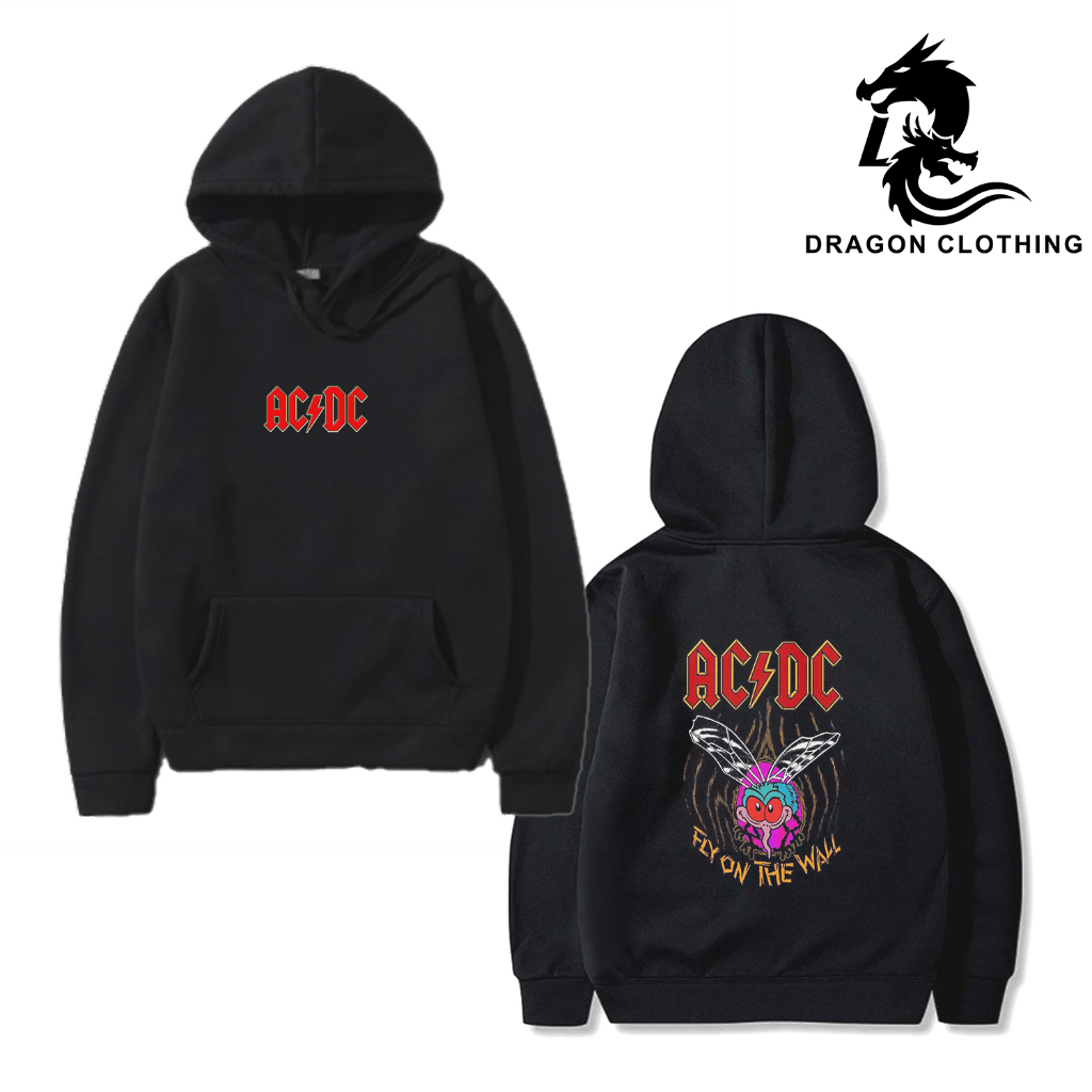 DRAGON CLOTHING HOODIE METAL PRIA / ACDC / SWEATER HITAM PRIA