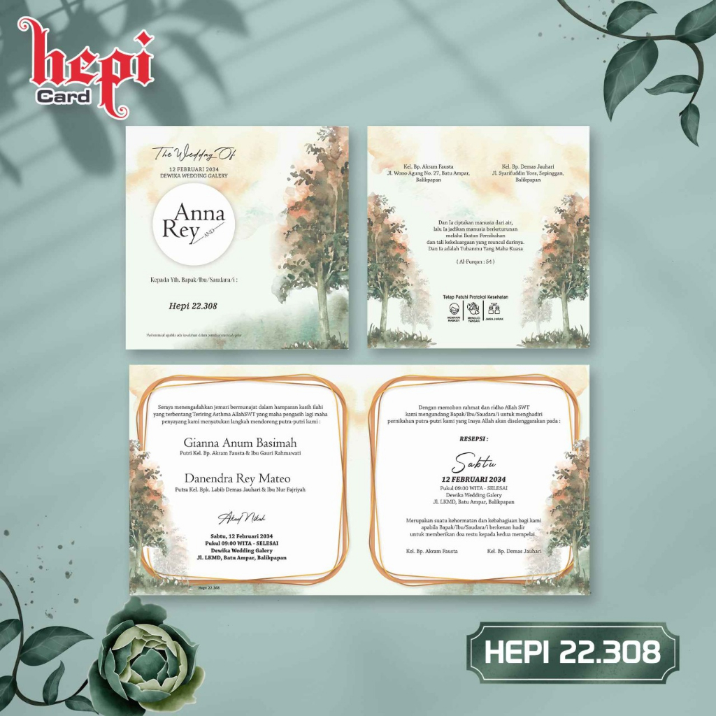 UNDANGAN PERNIKAHAN / UNDANGAN UNIK / UNDANGAN ELEGAN MURAH