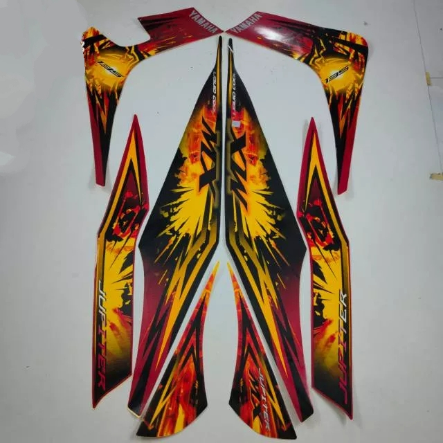 stiker striping yamaha jupiter mx 135 old 2009 2010 hitam merah lis body original