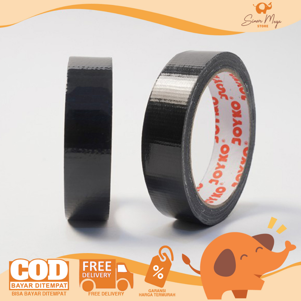 

Joyko Lakban Hitam 24mm x 12m / Cloth Tape Lakban Kain Warna Hitam