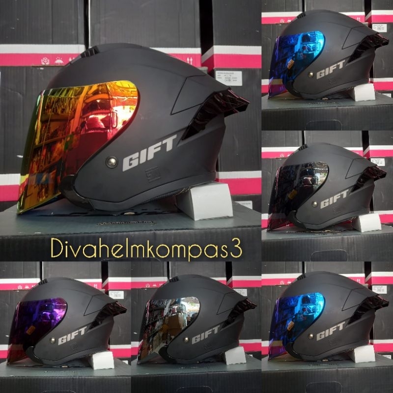 HELM GIFT SARGON SOLID BLACK DOFF PAKET GANTENG|GIFT SARGON HITAM DOF